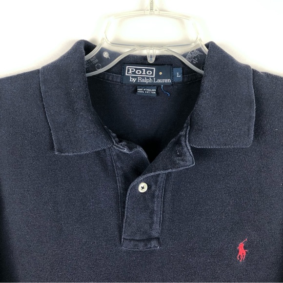 Polo by Ralph Lauren Navy Blue Polo Short Sleeves Men's Size L - Picture 2 of 10